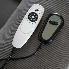 Fotel Masujący FENIX z Funkcją Wstawania Elektrycznie Rozkładany Szary Nowoczesny