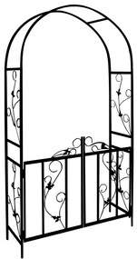 Łuk na róże ROMANCE z bramką, 225x115X37CM, czarna Gardebruk