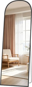 HOMCOM Lustro stojące, lustro w pełnej długości, nowoczesny design, 50 cm x 1,5 cm x 161,5 cm, czarne
