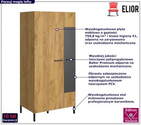 Loftowa szafa uchylna z drążkiem - Vinos 5X