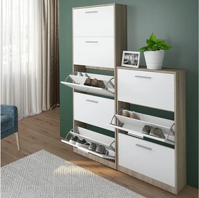 Wózek na buty biały/sonoma 59x22x169.5 gizmo