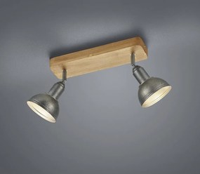 Ciemnoszaro-naturalna lampa punktowa 11x33 cm Delhi – Trio