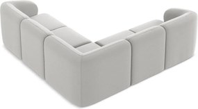 Jasnoszary aksamitny narożnik Lani – Makamii