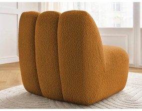 Musztardowy fotel z materiału bouclé Janissaire – Bobochic Paris