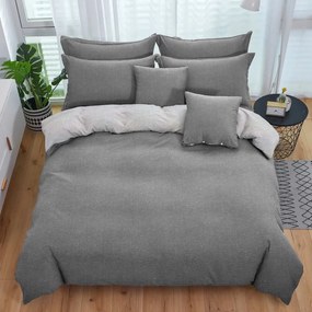 PrzytulneMieszkanie.pl PrzytulneMieszkanie.pl Kreponowa pościel TABULA ciemnoszara + poszewka na poduszkę 40x50 cm Rozmiar pościeli: 70 x 90 cm | 140 x 200 cm