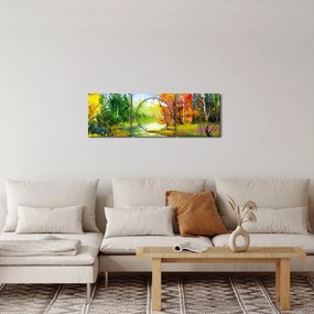 Obraz - Obraz krajobrazu (z zegarem) (90x30 cm)