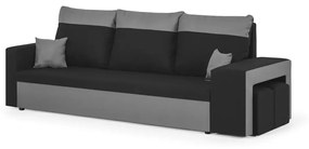 Kanapa sofa 3 os z funkcją spania DAKOTA2 Czarny/Jasny szary