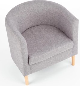 Tapicerowany fotel na drewnianych nóżkach Clubby