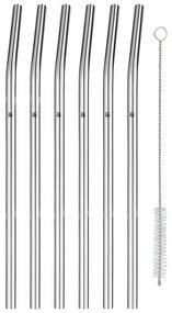 Zestaw 6 słomek ze stali nierdzewnej ze szczoteczką do czyszczenia WMF Profi, dł. 24 cm