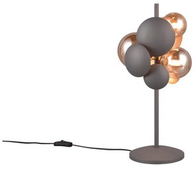 Lampa stołowa w szaro-złotym kolorze ze szklanym kloszem (wys. 50 cm) Bubble – Trio Select