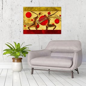 Abstrakcyjny obraz z dwiema kobietami (70x50 cm)