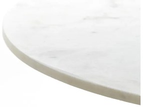 Biało-brązowy okrągły stół z blatem w dekorze marmuru ø 100 cm Leyda – Light &amp; Living