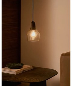 Zielona/w ciemnym naturalnym kolorze lampa wisząca ze szklanym kloszem ø 13,5 cm Silex – Kave Home