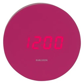 Karlsson 5981BP designerski zegar LED z alarmemróżowy, śr. 9 cm