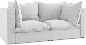 Modułowa sofa 2-osobowa - z tkaniny bouclé - srebrny - MANAO