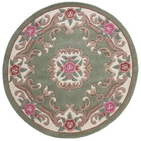 Zielony wełniany dywan Flair Rugs Aubusson, ⌀ 120 cm