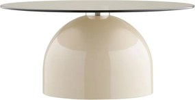 Beżowy okrągły stolik ze szklanym blatem ø 70 cm Ravello – House Nordic