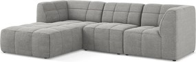 Szary narożnik z materiału bouclé (lewostronny/z szezlongiem) Aloha – Makamii