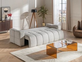 Kanapa rozkładana 3-osobowa z tkaniny melanżowej jasnoszarej ISSORO