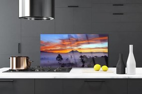 Szkło do Kuchni na Ścianę Las We Mglisty Poranek