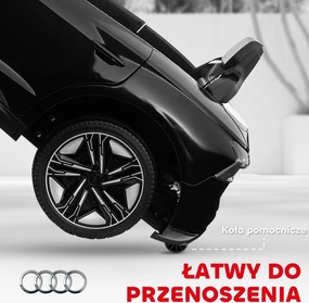 HOMCOM Elektryczny samochód dla dzieci Licencjonowany Audi z bezpiecznym pasem pilotem zdalnego sterowania i światłem Czarny 103x58x41cm | Aosom PL