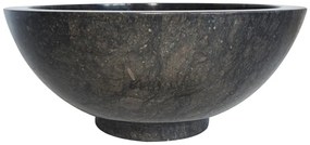 Umywalka nablatowa z marmuru - Czarny - śr. 35 cm - BERATI