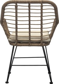 Zestaw ogrodowy Autronic 1+2, metal, poliratan, naturalny, AZ-F1208 NAT