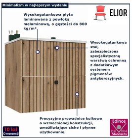 Wisząca szafka z umywalką  60 cm dąb evoke S1-A00