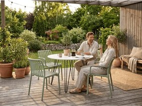 Plastowe krzesło TREGO z podłokietnikami, zielone