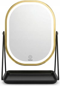 Lusterko Do Makijażu PREMIUM METALOWE Kosmetyczne PODŚWIETLANE LED | VOLAN