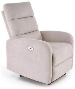 Fotel wypoczynkowy elektryczny rozkładany z masażerem beżowy CARINIO