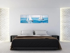 Obraz - Obraz jachtów na morzu (170x50 cm)