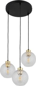 LED Żyrandol na lince DEVON 3xE27/15W/230V czarny/przezroczysty