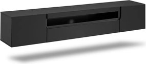 Szafka RTV wisząca Loftia 200 cm z wnęką - czarny mat