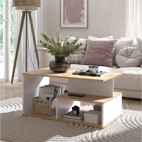 Stolik kawowy gold power dąb/biały 90x49.4x43.8 hasso