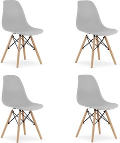 Krzesło Valora OSAKA z szarymi drewnianymi nogami do salonu x4