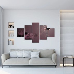 Obraz kwiatu z motylem (125x70 cm)