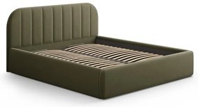 Zielone tapicerowane łóżko dwuosobowe ze schowkiem ze stelażem 200x200 cm Juno – Windsor &amp; Co Sofas