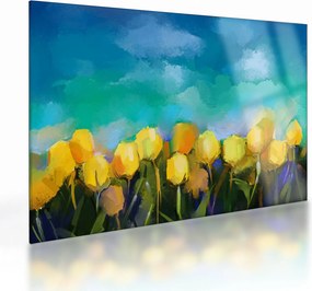 Obraz na szkle żółtych tulipanów (70x50 cm)