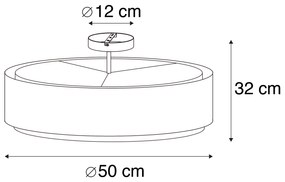 Nowoczesna lampa sufitowa brązowa z białymi lampkami 50 cm 3 - Drum Duo Nowoczesny Oswietlenie wewnetrzne