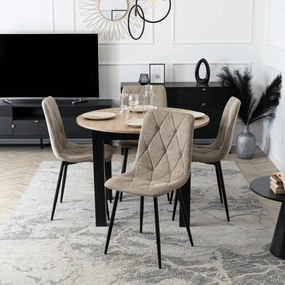 Krzesło Tapicerowane do Salonu ROBIN 2 Beżowe Nowoczesne Loft