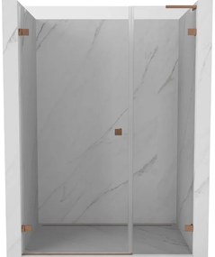 Mexen Lunar-B L drzwi prysznicowe uchylne lewe 110 cm, transparent, miedź szczotkowana - 832SL-110-050-65-00-L