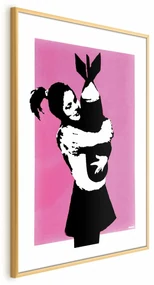Plakat Bombowy uścisk 29,7x42 cm z ramą złotą z marginesem ARTGEIST B