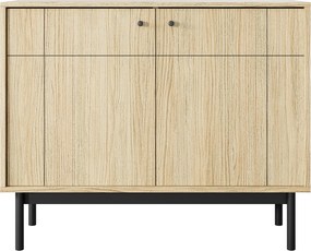 Dwudrzwiowa komoda loftowa Japandi K104, dąb linea