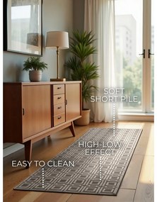 Szaro-kremowy chodnik 80x240 cm Perles Howlite – Elle Decoration