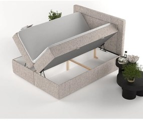 Jasnobrązowe łóżko boxspring ze schowkiem 140x200 cm Imagine – Maison de Rêve