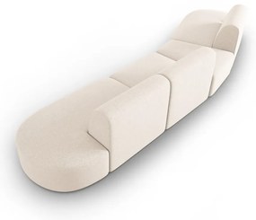 Beżowa sofa z tkaniny szenilowej lewostronna 428 cm Paolo – Milo Casa