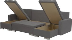 Narożnik U z funkcją spania FOLLER Brązowy