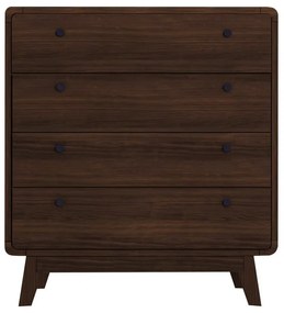 Ciemnobrązowa wysoka komoda w dekorze orzecha 80x88 cm Caitlin – Støraa