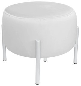 Pufa OLA LOFT ławka podnóżek metal biała MG39